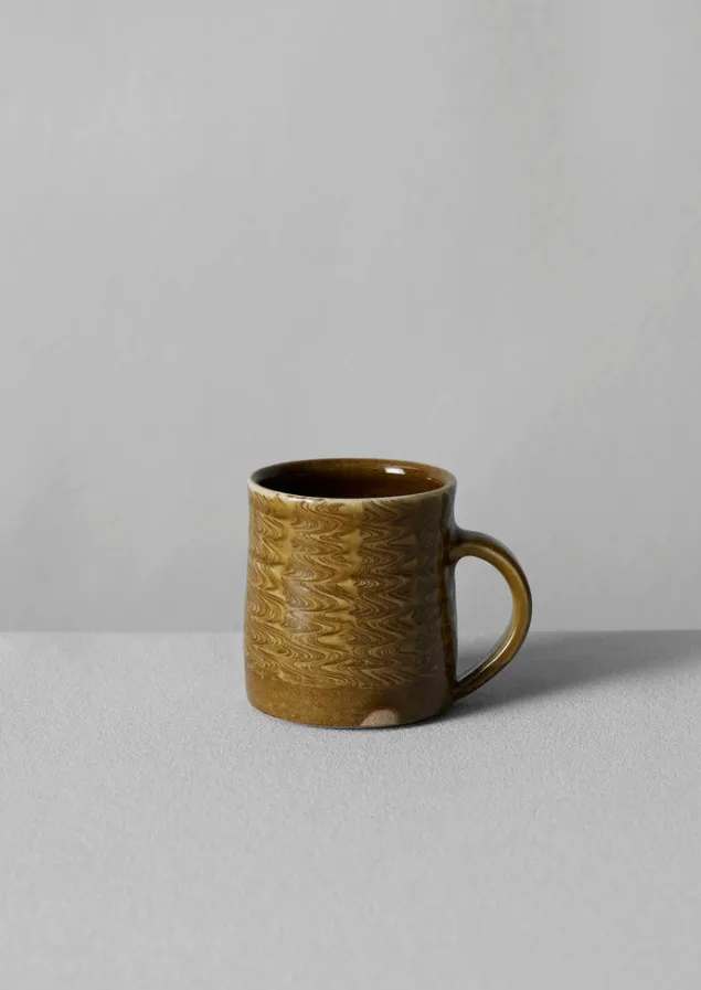 Ceramics | Tableware-TOAST Lily Pearmain Ripple Mug Ochre