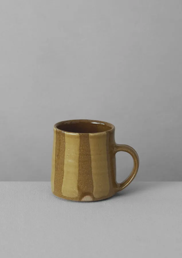 lily_pearmain_striped_mug_3.webp Ceramics | Tableware-TOAST Lily Pearmain Striped Mug Ochre