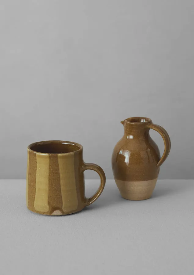 lily_pearmain_striped_mug_7.webp Ceramics | Tableware-TOAST Lily Pearmain Striped Mug Ochre