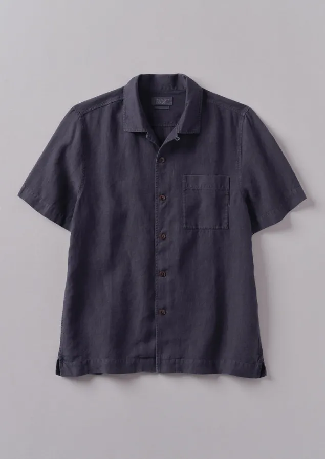 Linen | Shirts-TOAST Linen Short Sleeve Shirt Slate