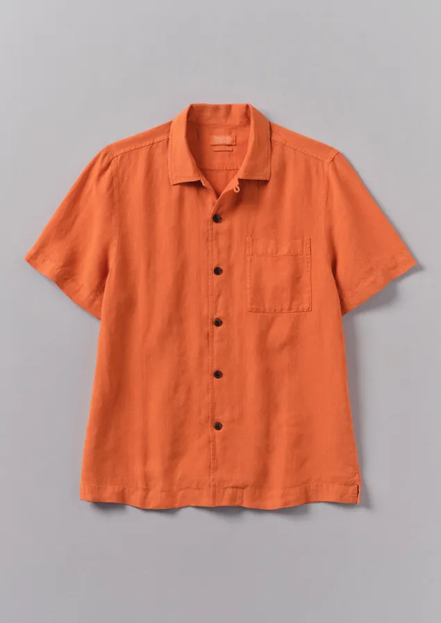 Linen | Shirts-TOAST Linen Short Sleeve Shirt Clementine