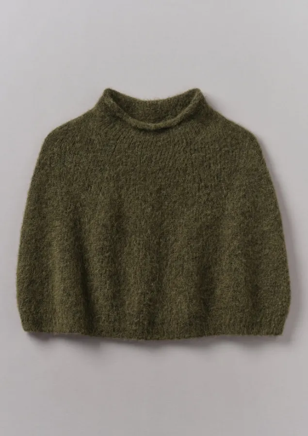 lofty_alpaca_blend_knitted_poncho_5-1.webp Hats, Scarves & Gloves | Knitwear-TOAST Lofty Alpaca Blend Knitted Poncho Olive