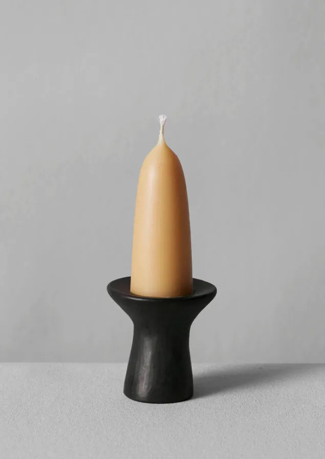 Decorative Pieces | Ceramics-TOAST Longpi Stubby Candle Holder BlackClay