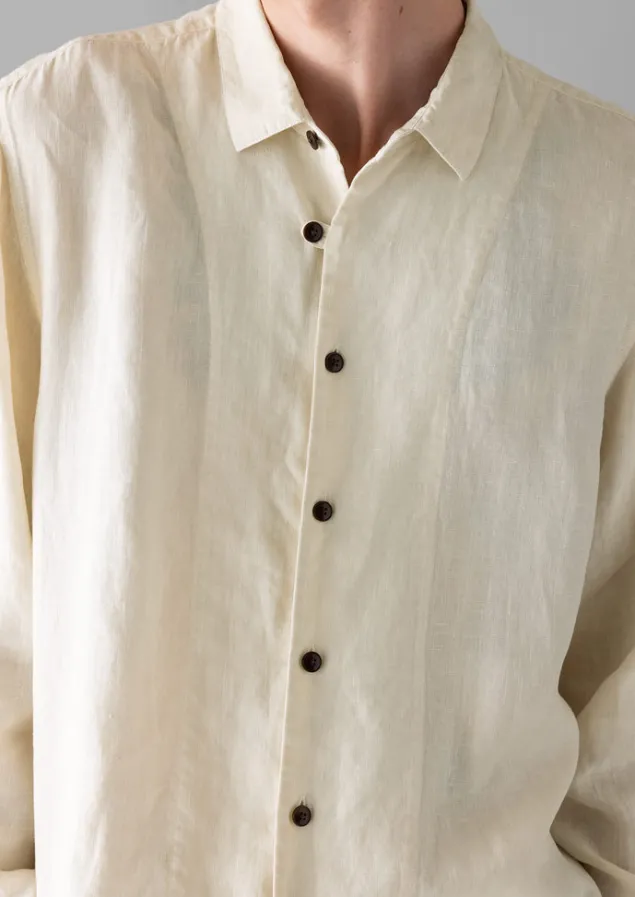 Linen | Shirts-TOAST Loop Button Linen Shirt Parchment