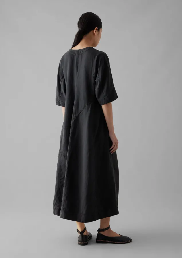 lyocell_linen_herringbone_panel_dress_3.webp Linen | Dresses-TOAST Lyocell Linen Herringbone Panel Dress Basalt