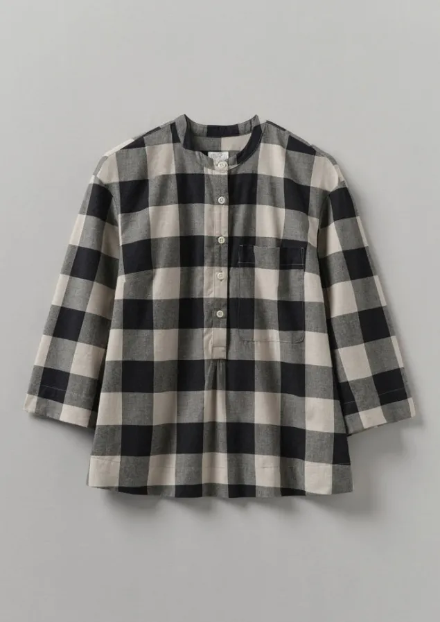Cashmere | Loungewear-TOAST Macro Gingham Cotton Cashmere Shirt Onyx/Ecru