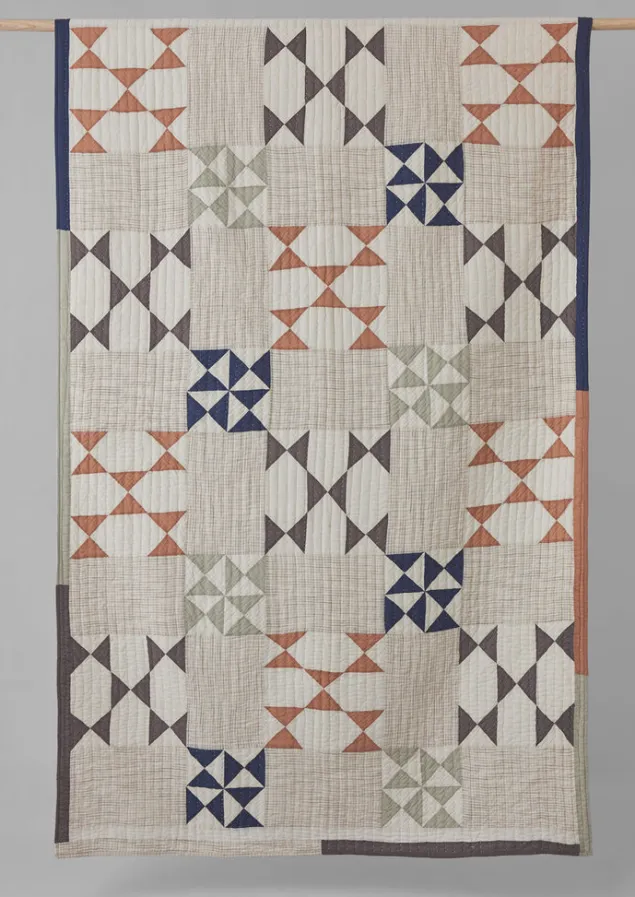 maia_patchwork_cotton_quilt_12.webp Textiles | Blankets & Throws-TOAST Maia Patchwork Cotton Quilt Ecru/Multi