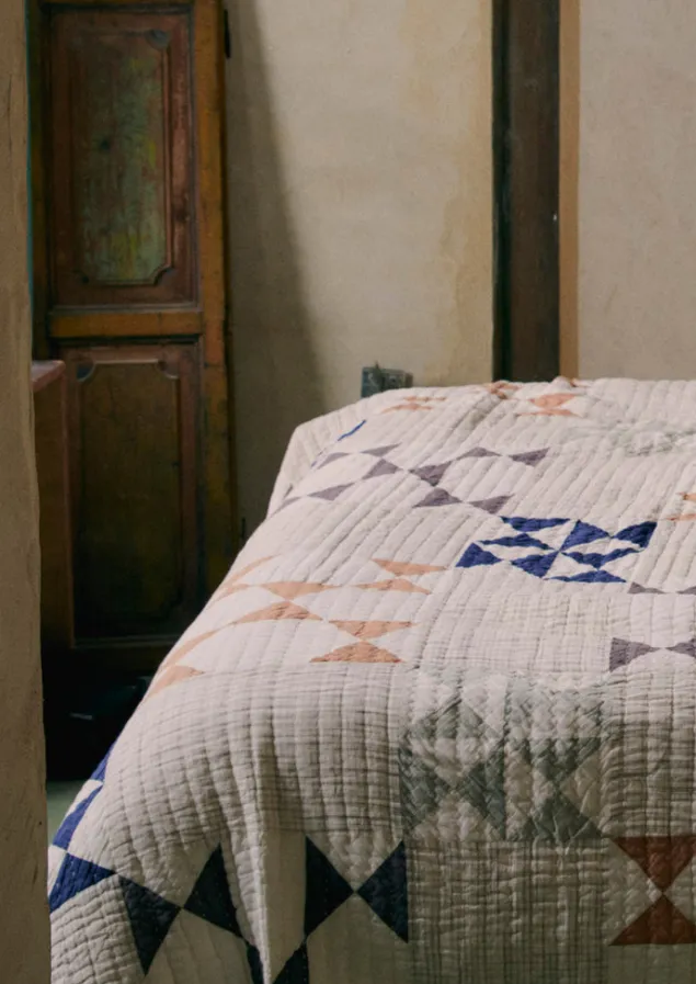 maia_patchwork_cotton_quilt_8-1.webp Textiles | Blankets & Throws-TOAST Maia Patchwork Cotton Quilt Ecru/Multi