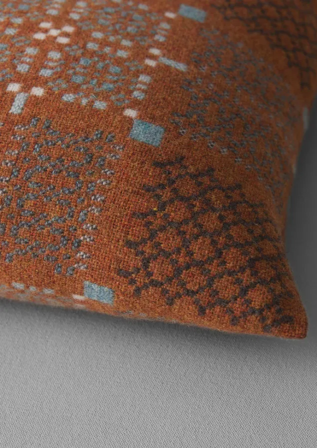 melin_tregwynt_cushion_cover_2-1.webp Textiles | Cushions & Covers-TOAST Melin Tregwynt Cushion Cover Rust/Topaz