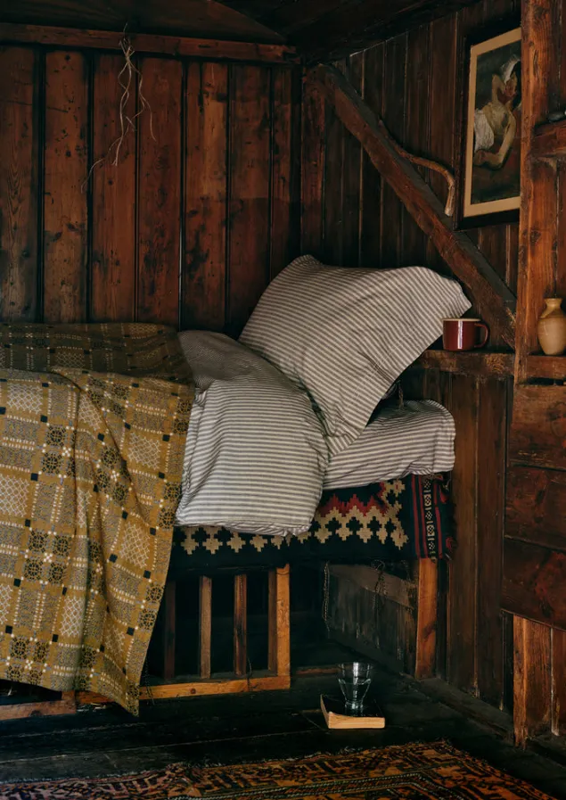 Textiles | Blankets & Throws-TOAST Melin Tregwynt Welsh Blanket Mead/Ash