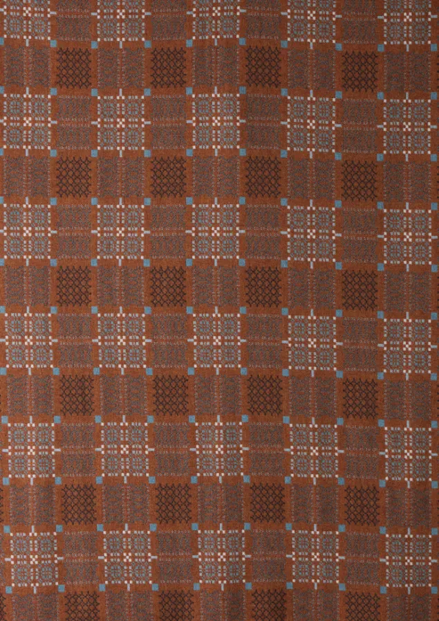 melin_tregwynt_welsh_blanket_5.webp Textiles | Blankets & Throws-TOAST Melin Tregwynt Welsh Blanket Rust/Topaz