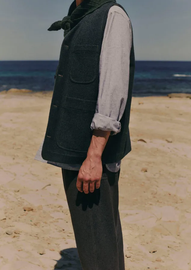 melton_wool_blend_gilet_7.webp Coats & Jackets | Knitwear-TOAST Melton Wool Blend Gilet Charcoal