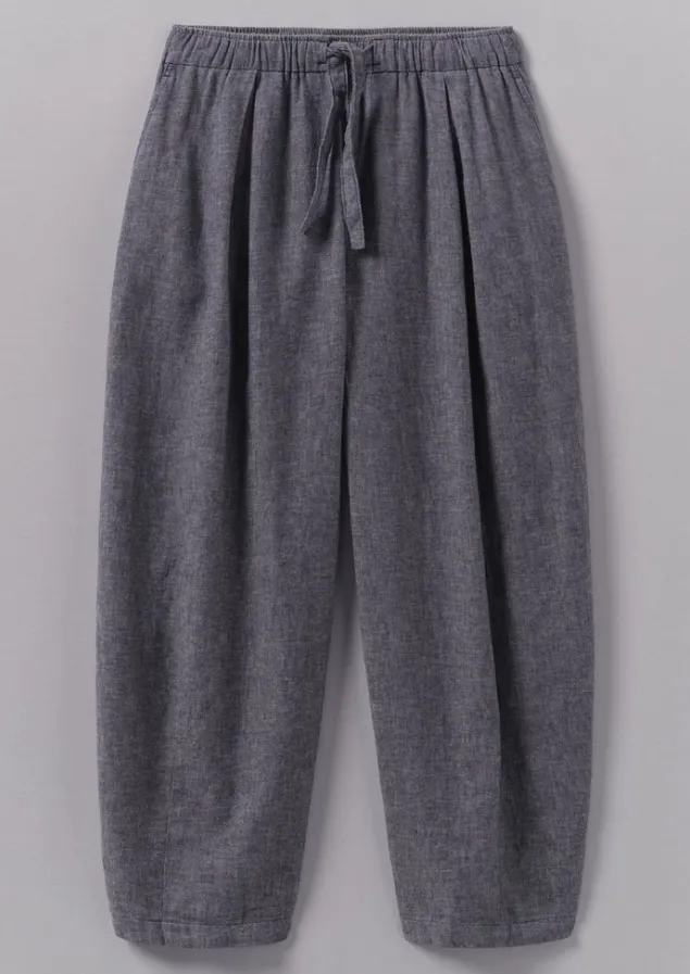 Linen | Loungewear-TOAST Minako Cotton Linen Twill Trousers IndigoBlue