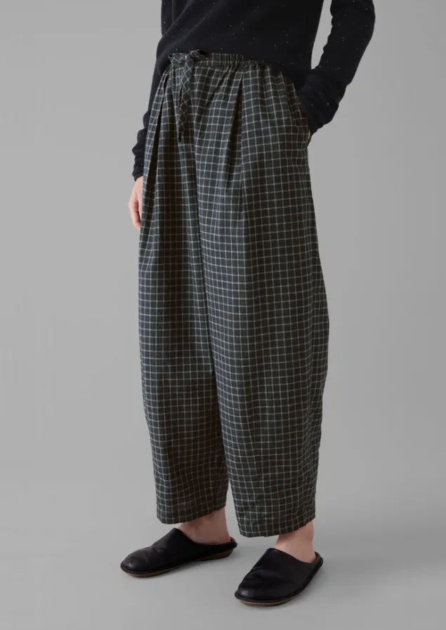 Cashmere | Loungewear-TOAST Minako Graph Check Cotton Cashmere Trousers Slate