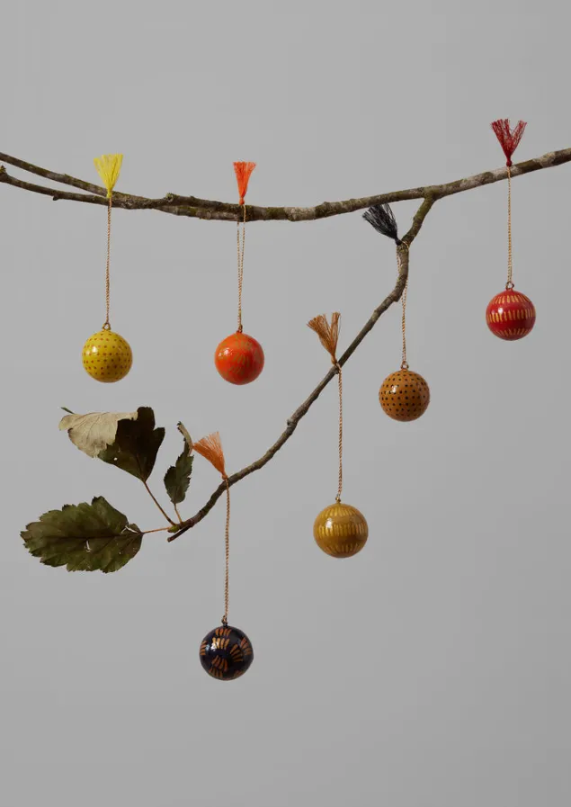 mini_hand_painted_bauble_set_2.webp Christmas Decorations-TOAST Mini Hand Painted Bauble Set Multi