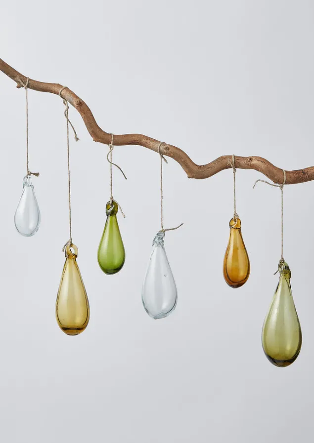 mixed_teardrop_glass_bauble_set_3.webp Glass | Christmas Decorations-TOAST Mixed Teardrop Glass Bauble Set Multi
