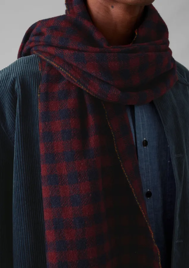 moismont_wool_scarf_4.webp Hats, Scarves & Gloves-TOAST Moismont Wool Scarf NavyBlue