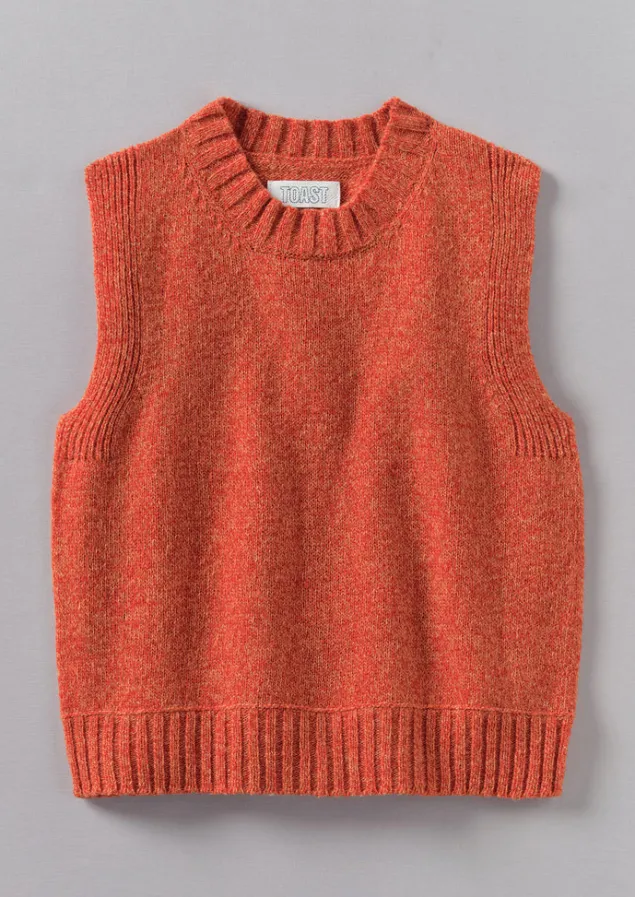 Knitwear-TOAST Neat Mouline Wool Tank AmberMarl