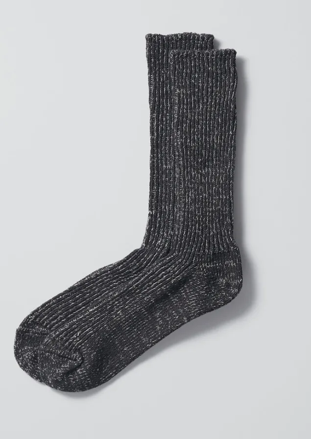 Socks & Tights-TOAST Nishiguchi Kutsushita Hemp Cotton Socks Black