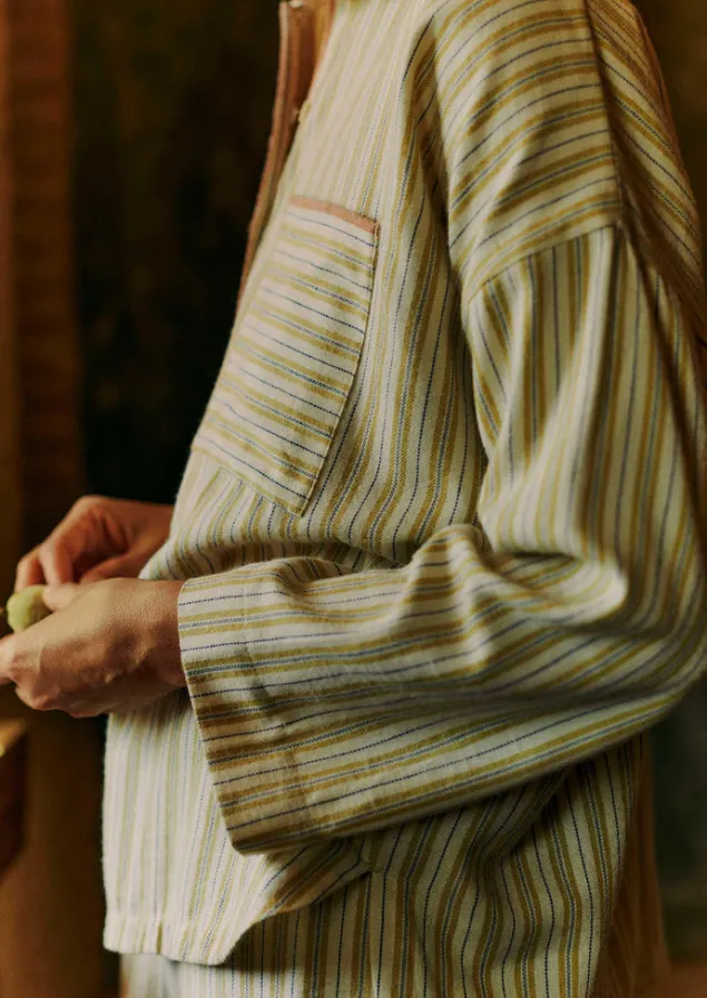 nova_stripe_flannel_pyjamas_2.webp Nightwear-TOAST Nova Stripe Flannel Pyjamas Ecru/Celery