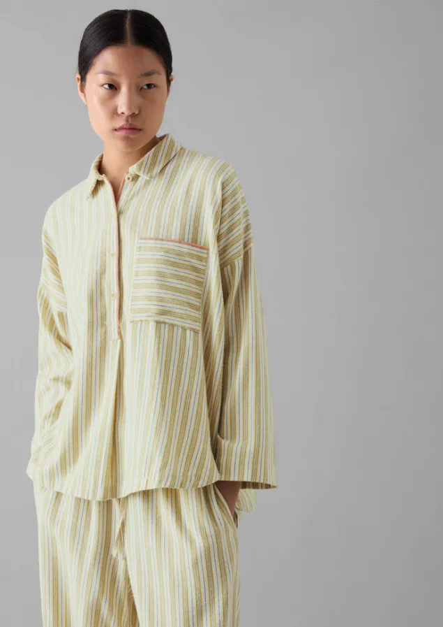nova_stripe_flannel_pyjamas_7.webp Nightwear-TOAST Nova Stripe Flannel Pyjamas Ecru/Celery