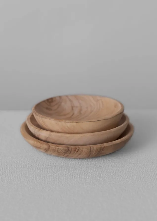 Kitchen | Tableware-TOAST Olive Wood Pinch Pot Set NaturalWood