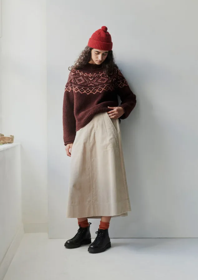 organic_cord_a_line_skirt_13.webp Cord | Workwear-TOAST Organic Cord A Line Skirt Moonstone