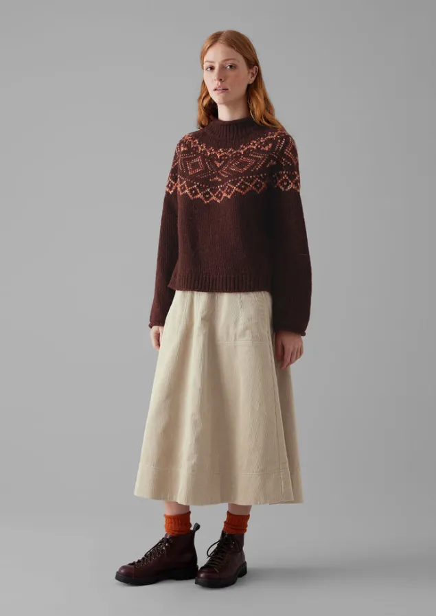 organic_cord_a_line_skirt_2.webp Cord | Workwear-TOAST Organic Cord A Line Skirt Moonstone