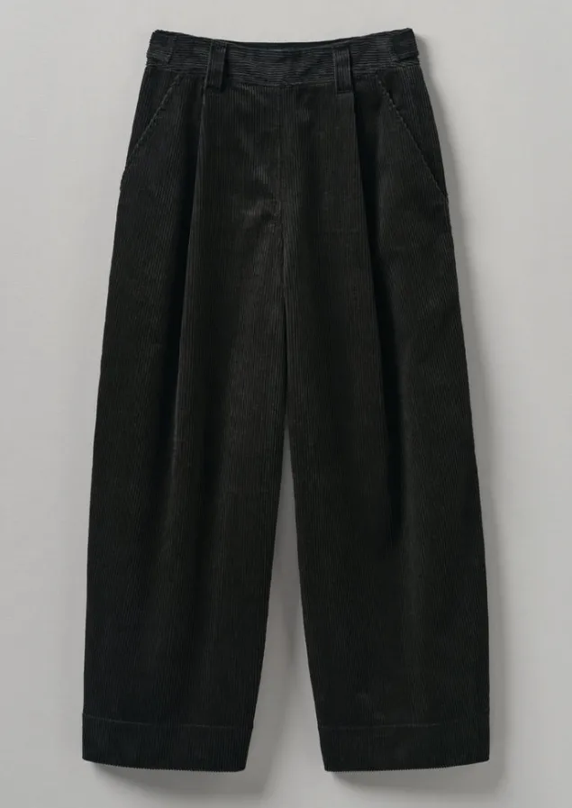 organic_cord_pleat_front_trousers_6.webp Cord | Trousers-TOAST Organic Cord Pleat Front Trousers BrownSlate