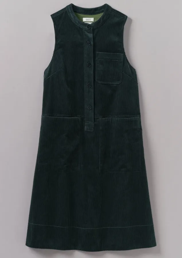Cord | Dresses-TOAST Organic Cord Sleeveless Tunic Dress Oil