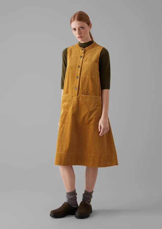 Cord | Dresses-TOAST Organic Cord Sleeveless Tunic Dress Toffee