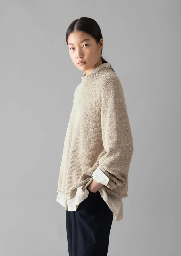 organic_cotton_linen_easy_sweater_6.webp Linen | Jersey-TOAST Organic Cotton Linen Easy Sweater Parchment