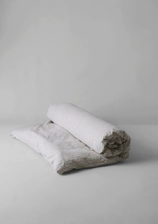 organic_cotton_pyjama_stripe_duvet_cover_4.webp Textiles | Bed Linen-TOAST Organic Cotton Pyjama Stripe Duvet Cover Navy/Ecru