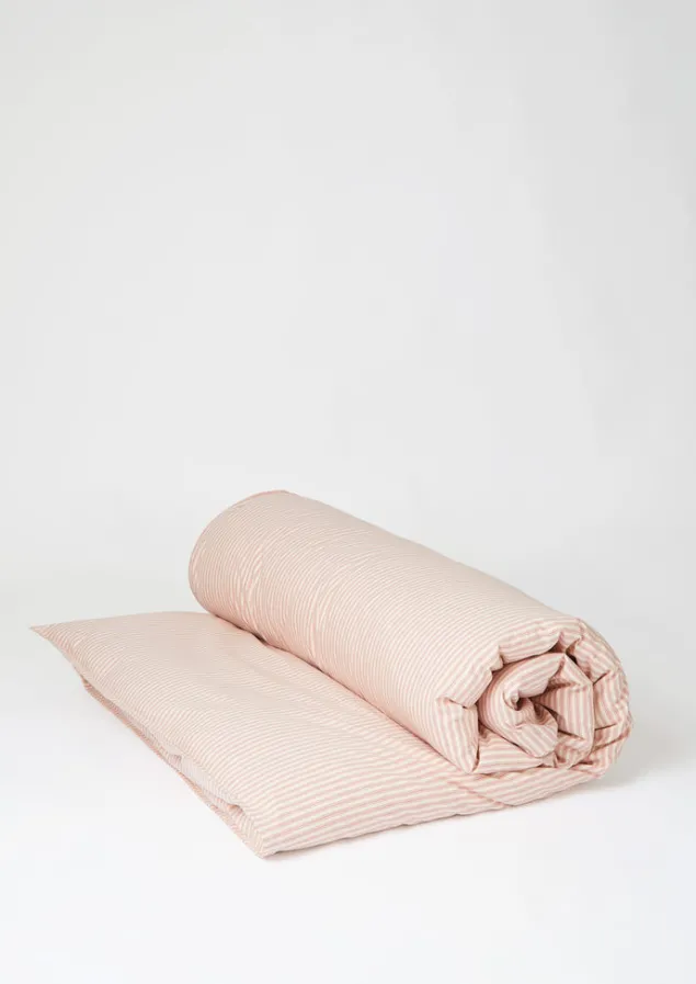 organic_cotton_ticking_stripe_duvet_cover_2-3.webp Textiles | Bed Linen-TOAST Organic Cotton Ticking Stripe Duvet Cover Ecru/Rose