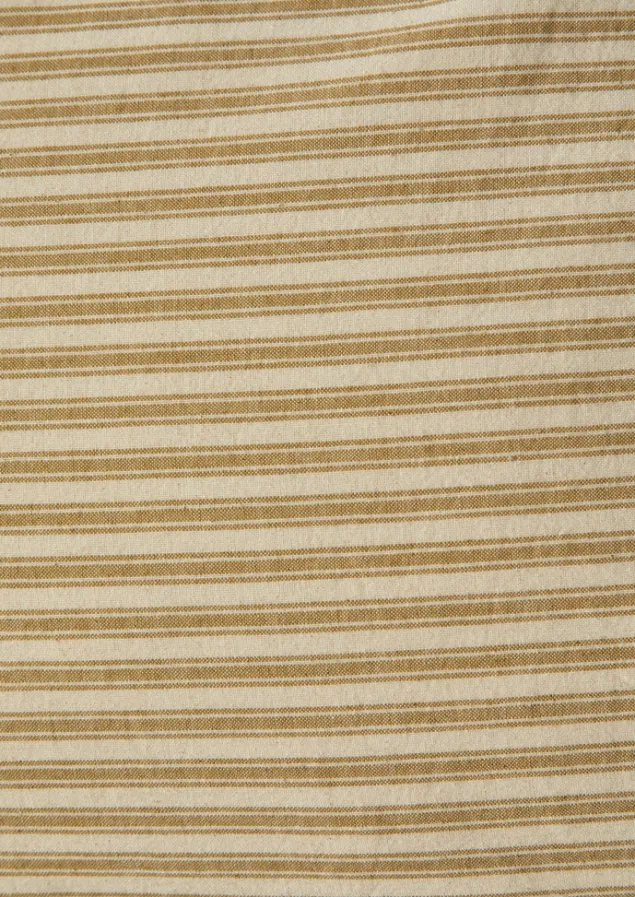 organic_cotton_ticking_stripe_oxford_pillowcase_9.webp Textiles | Bed Linen-TOAST Organic Cotton Ticking Stripe Oxford Pillowcase Ecru/Straw