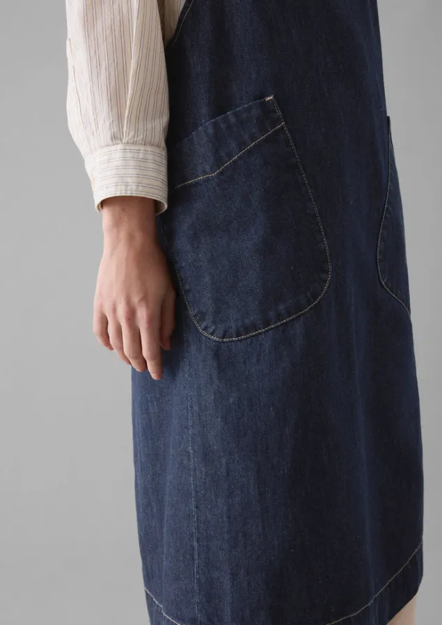 organic_denim_cross_back_apron_2.webp Outdoor | Aprons & Tea Towels-TOAST Organic Denim Cross Back Apron Indigo