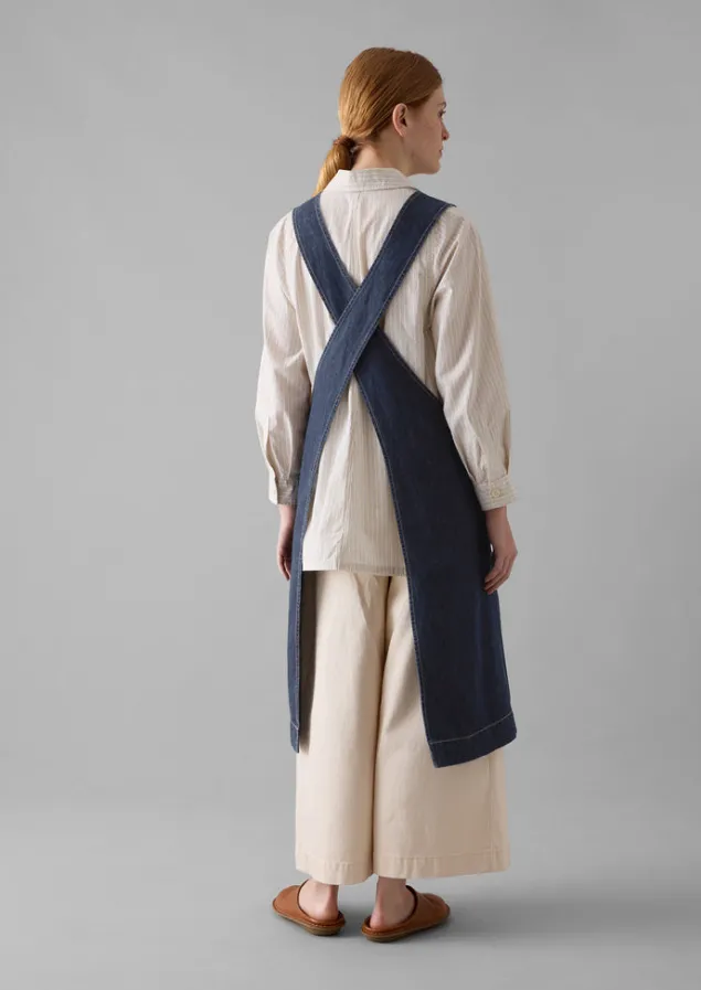organic_denim_cross_back_apron_3.webp Outdoor | Aprons & Tea Towels-TOAST Organic Denim Cross Back Apron Indigo