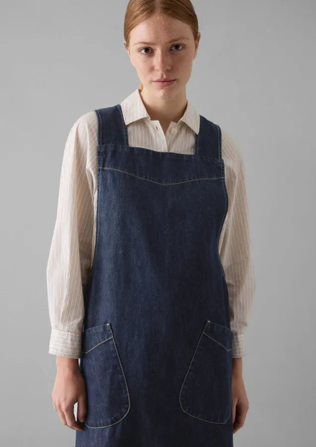 organic_denim_cross_back_apron_4.webp Outdoor | Aprons & Tea Towels-TOAST Organic Denim Cross Back Apron Indigo
