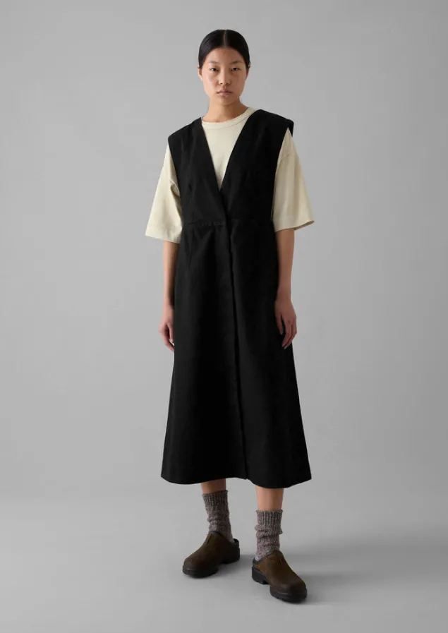 Denim | Dresses-TOAST Organic Denim Pinafore Dress Black