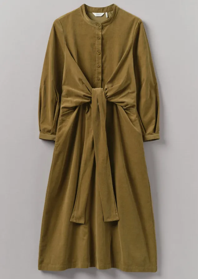 organic_needlecord_wrap_dress_10.webp Cord | Dresses-TOAST Organic Needlecord Wrap Dress GoldenSand
