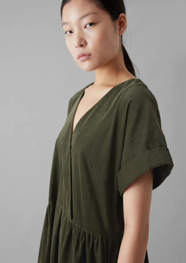 organic_needlecord_wrap_front_dress_4-1.webp Cord | Dresses-TOAST Organic Needlecord Wrap Front Dress Seaweed