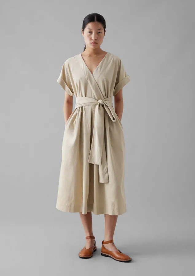organic_needlecord_wrap_front_dress_6.webp Cord | Dresses-TOAST Organic Needlecord Wrap Front Dress Moonstone