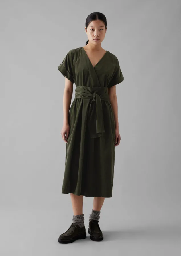 organic_needlecord_wrap_front_dress_8-1.webp Cord | Dresses-TOAST Organic Needlecord Wrap Front Dress Seaweed