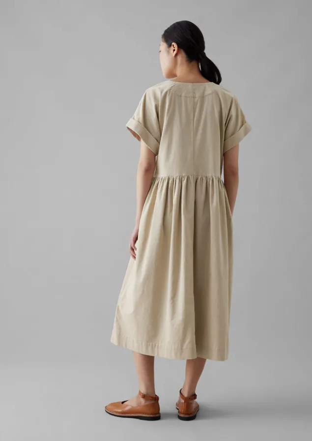 organic_needlecord_wrap_front_dress_9.webp Cord | Dresses-TOAST Organic Needlecord Wrap Front Dress Moonstone