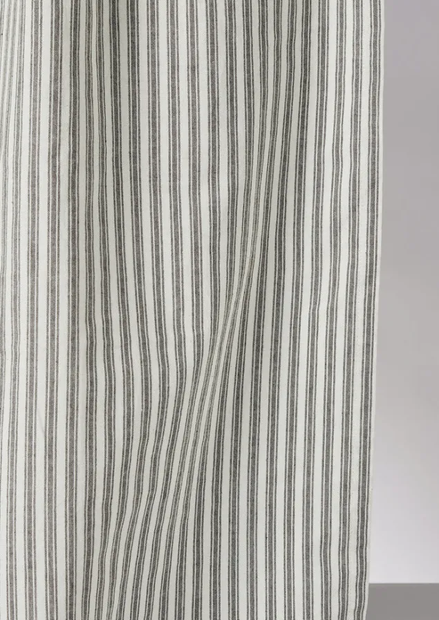 Textiles | Bathroom-TOAST Organic Ticking Stripe Shower Curtain Ecru/Graphite