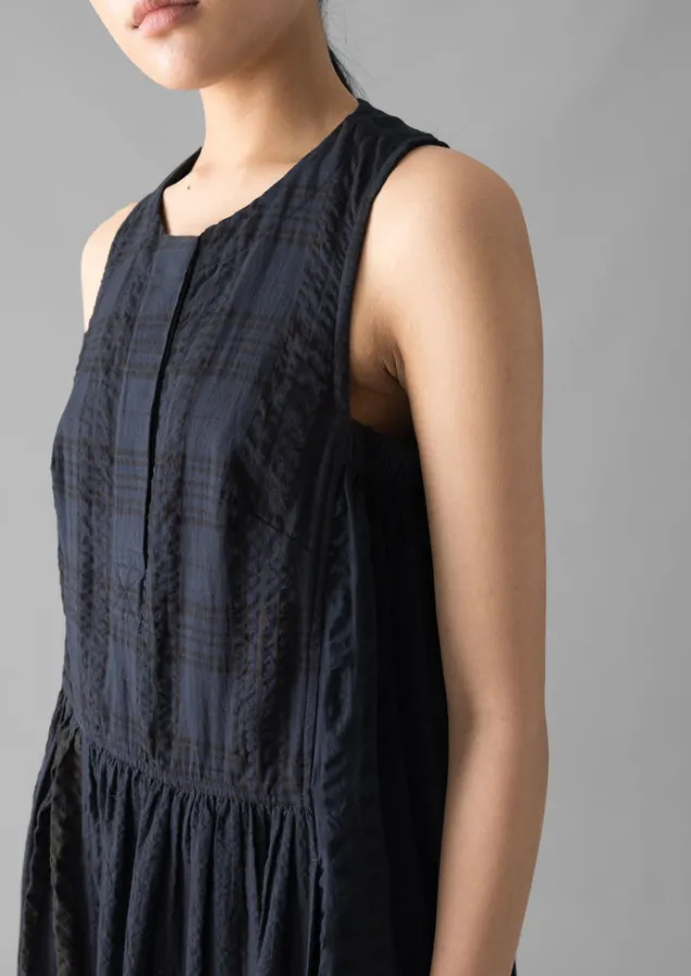 overdyed_check_seersucker_dress_3.webp Loungewear | Dresses-TOAST Overdyed Check Seersucker Dress Slate