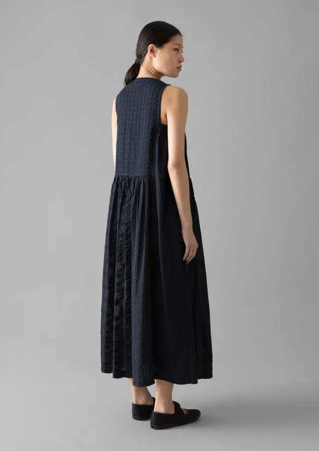 overdyed_check_seersucker_dress_6.webp Loungewear | Dresses-TOAST Overdyed Check Seersucker Dress Slate