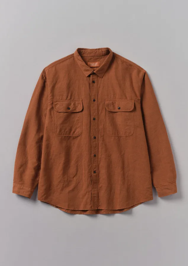 Workwear | Shirts-TOAST Overdyed Check Workwear Shirt MarsRed