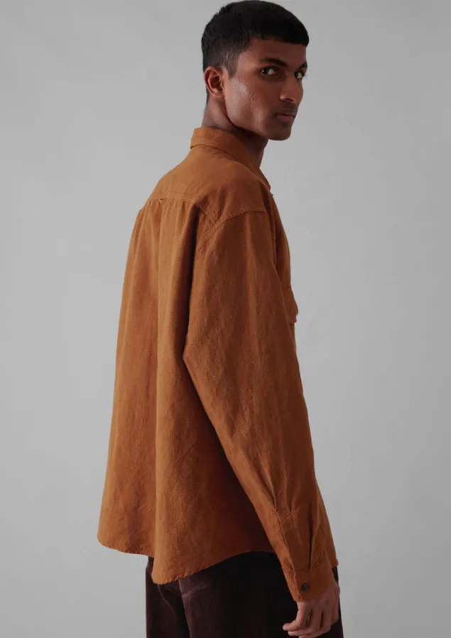 overdyed_check_workwear_shirt_12.webp Workwear | Shirts-TOAST Overdyed Check Workwear Shirt MarsRed