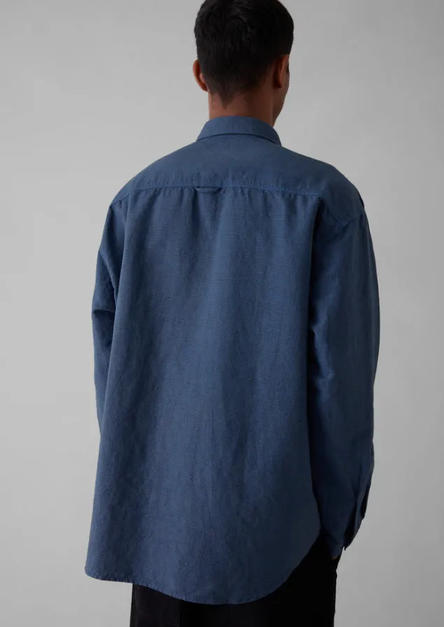 overdyed_check_workwear_shirt_3.webp Workwear | Shirts-TOAST Overdyed Check Workwear Shirt NeptuneBlue